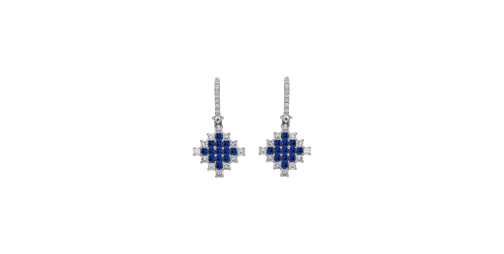 Diamond earrings and Sapphire Dazzling Mesh