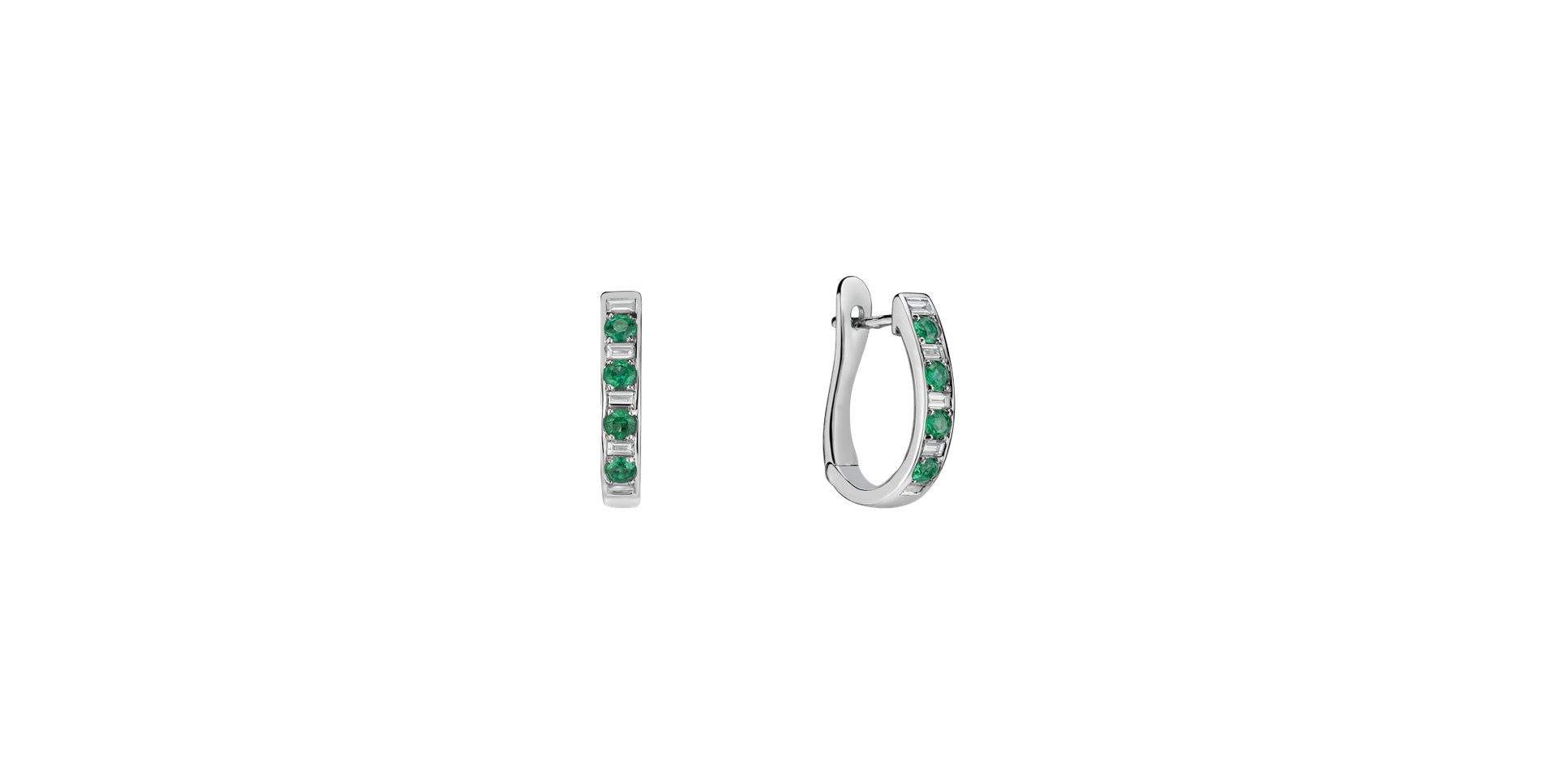 Diamond earrings and Emerald Catalina