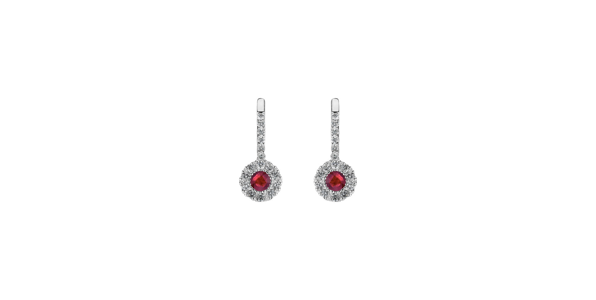 Diamond earrings with Ruby Higness of Hope