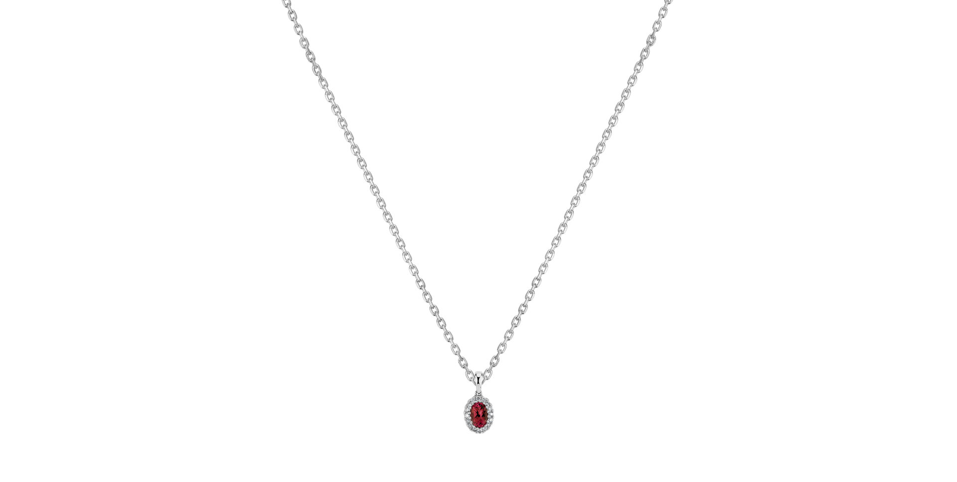Diamond pendant with Ruby Makaila