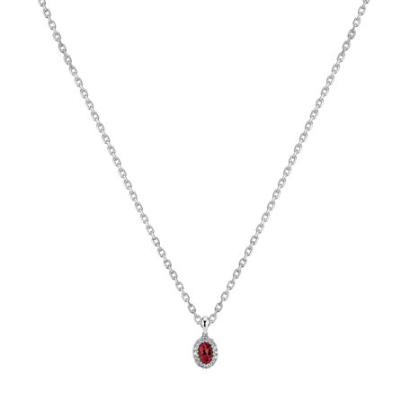 Diamond pendant with Ruby Makaila
