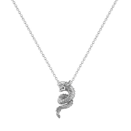 Diamond pendant with Ruby Dragon Snake