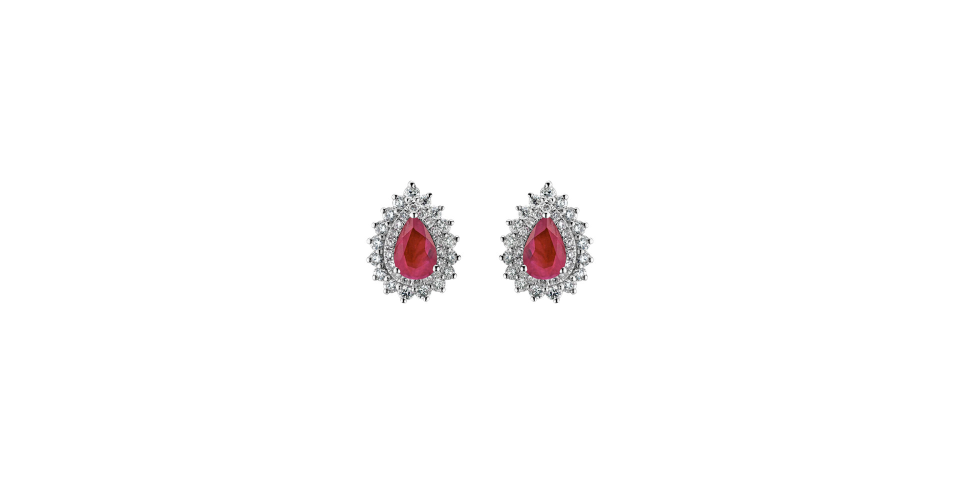 Diamond earrings with Ruby Ruby Glow