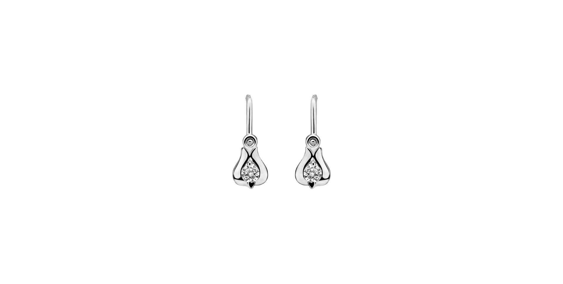 Children's diamond earrings Open Flower