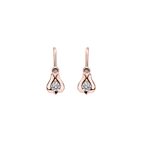 Children's diamond earrings Open Flower