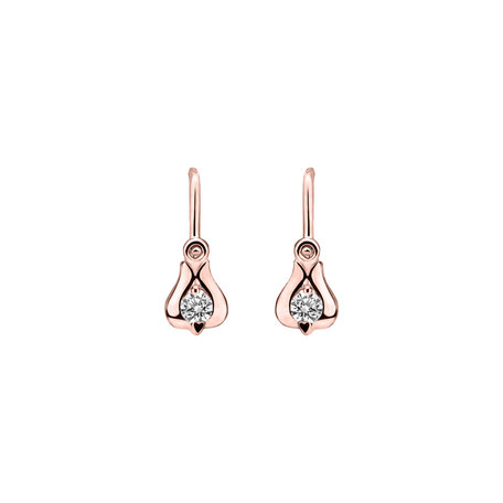 Children's diamond earrings Open Flower