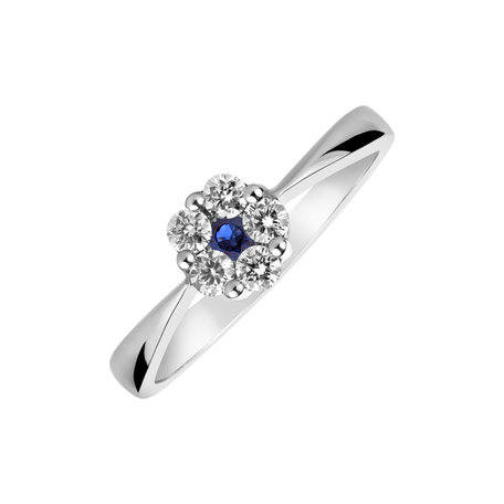 Diamond ring with Sapphire Midnight Fantasy