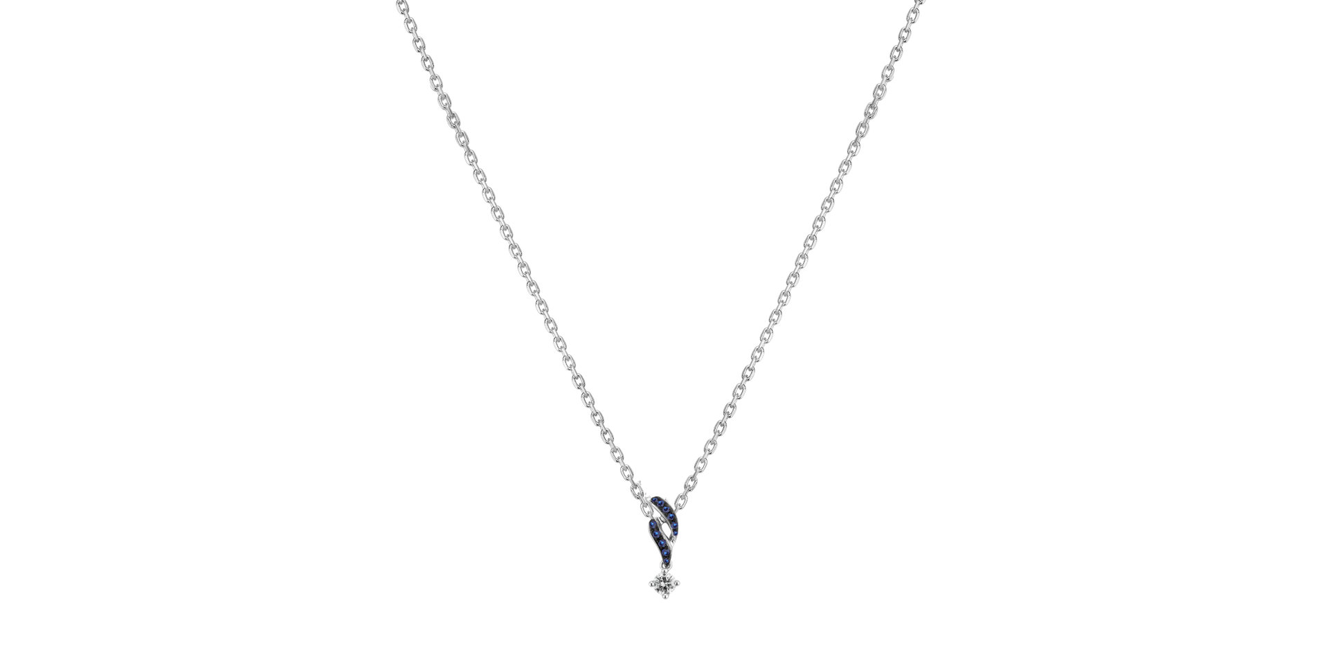 Diamond pendant with Sapphire Sky Ribbon