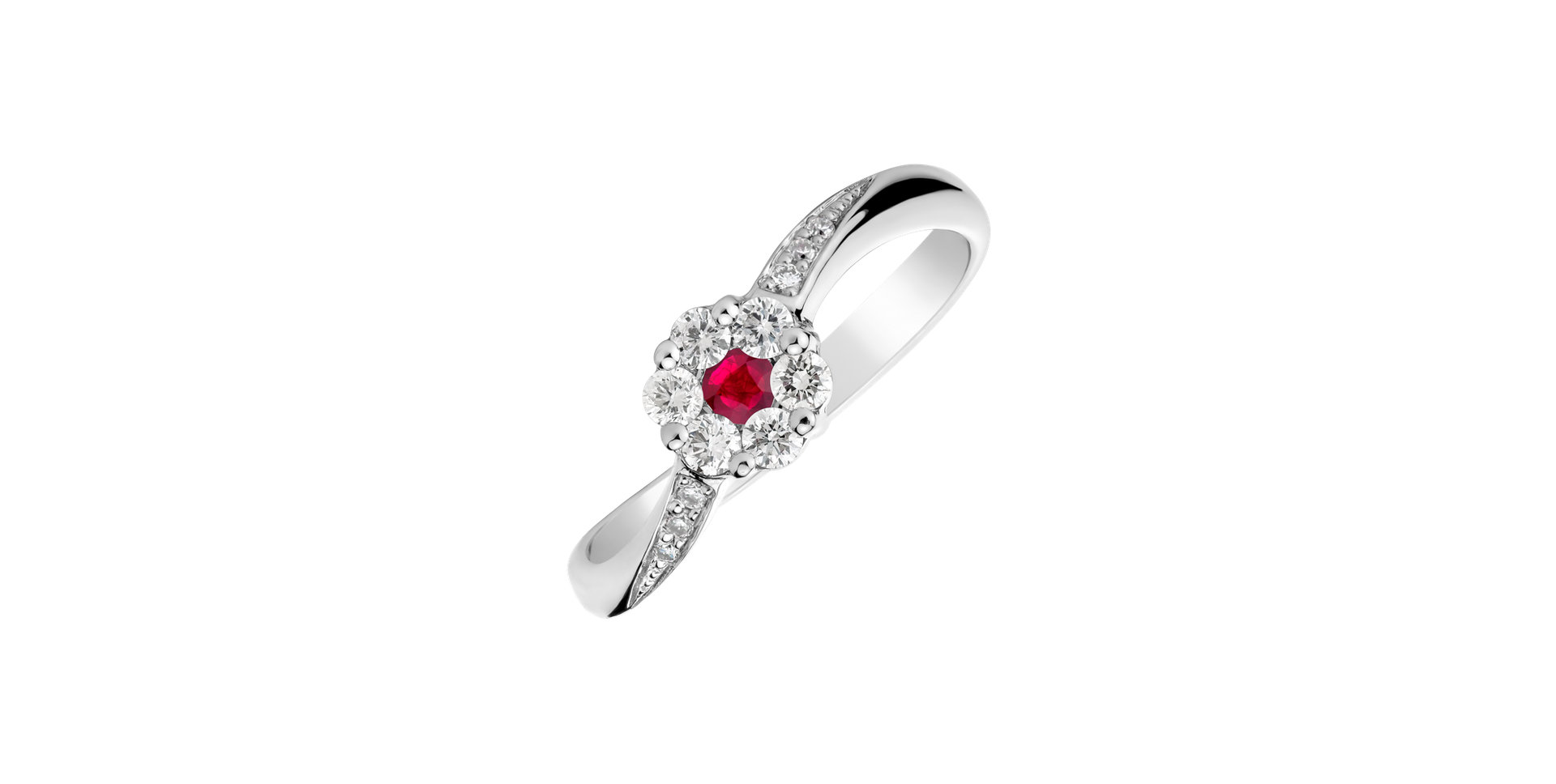 Diamond ring with Ruby Midnight Countess