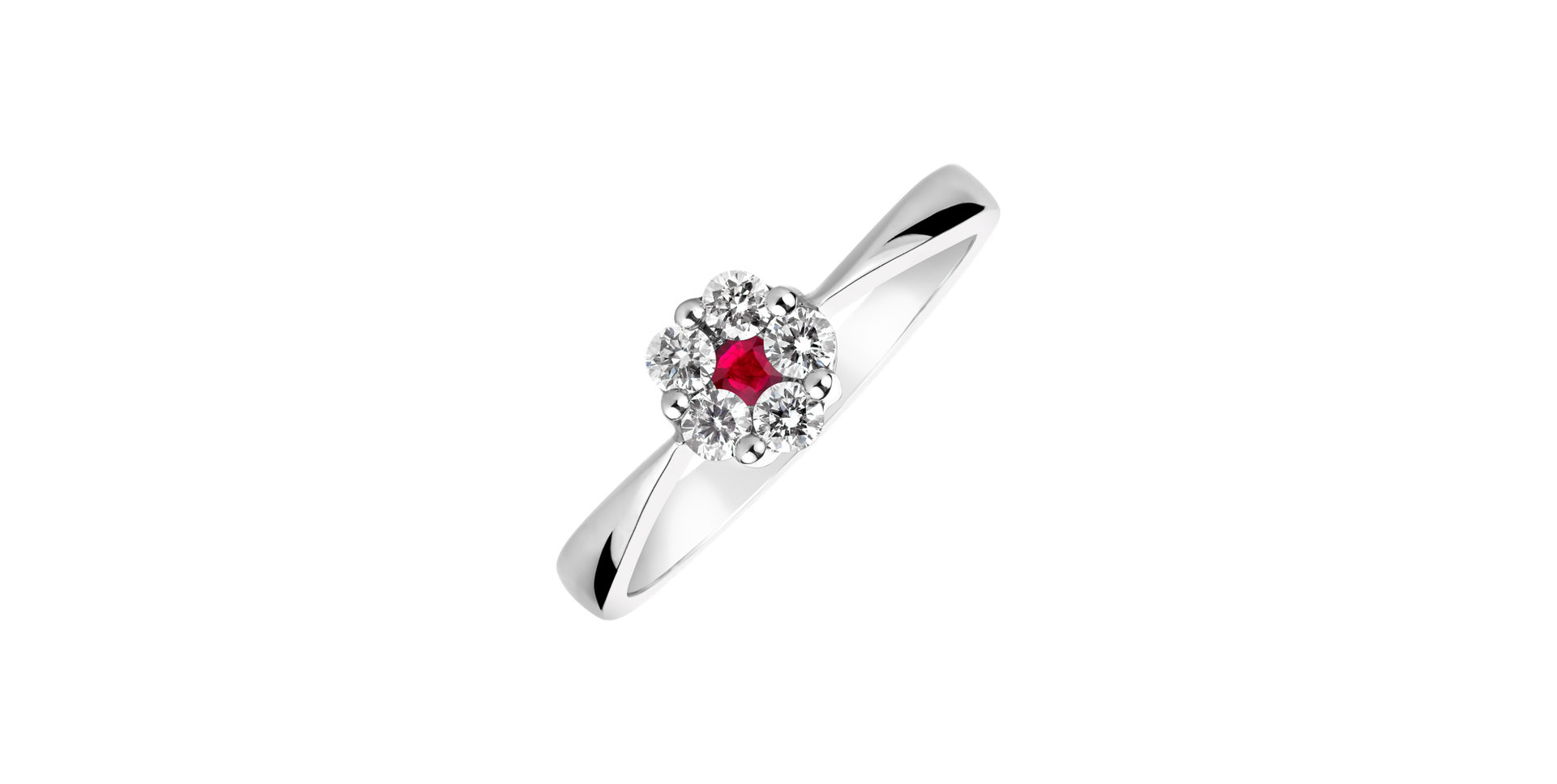 Diamond ring with Ruby Midnight Fantasy