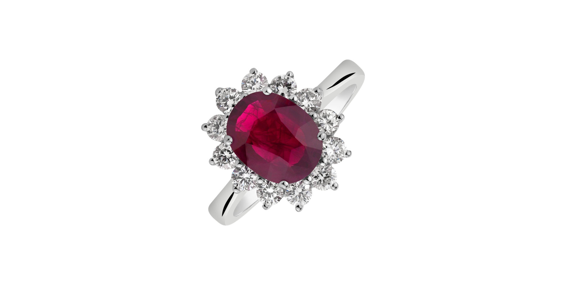 Diamond ring with Ruby Royal Red