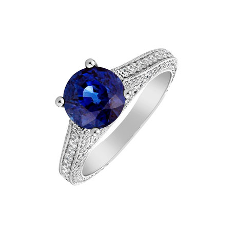 Diamond ring with Sapphire Las Vegas Miracle