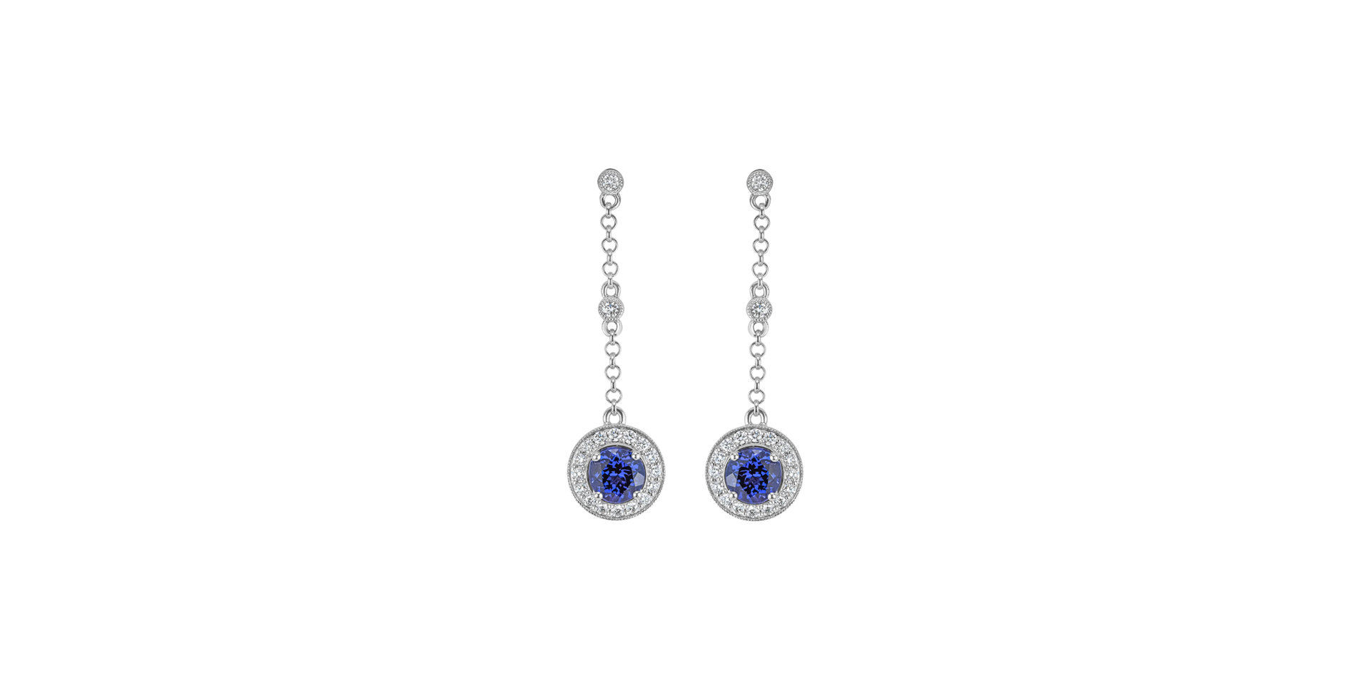 Diamond earrings with Tanzanite Monarchy Symphony
