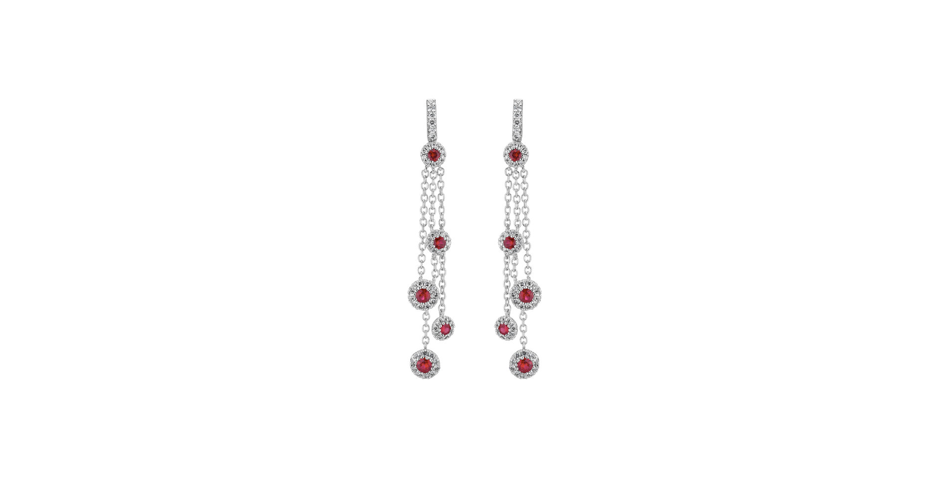 Diamond earrings and Ruby Dariana