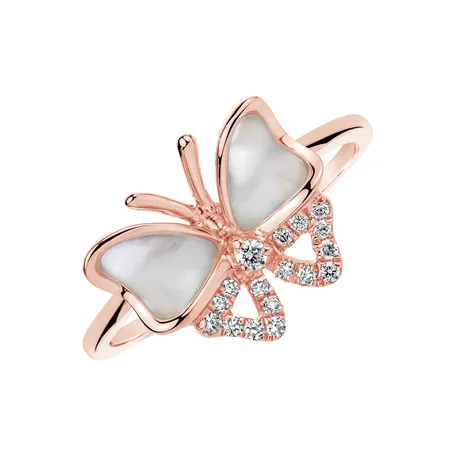 Diamond ring with Pearl Dancer of the Wind