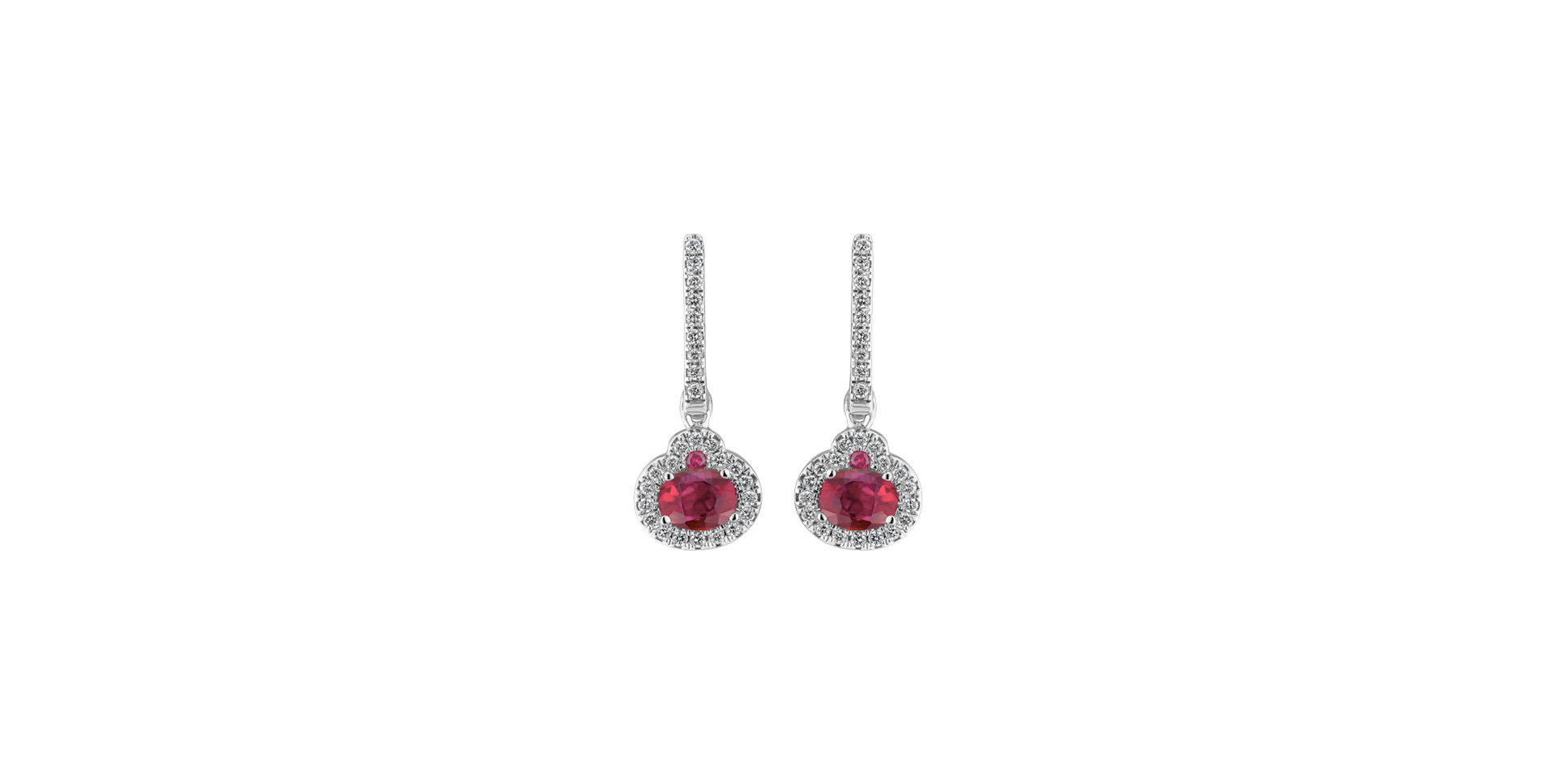 Diamond earrings with Ruby Red Hope