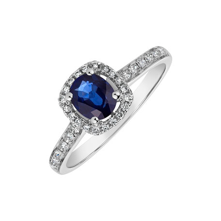 Diamond ring with Sapphire Blue Darkness