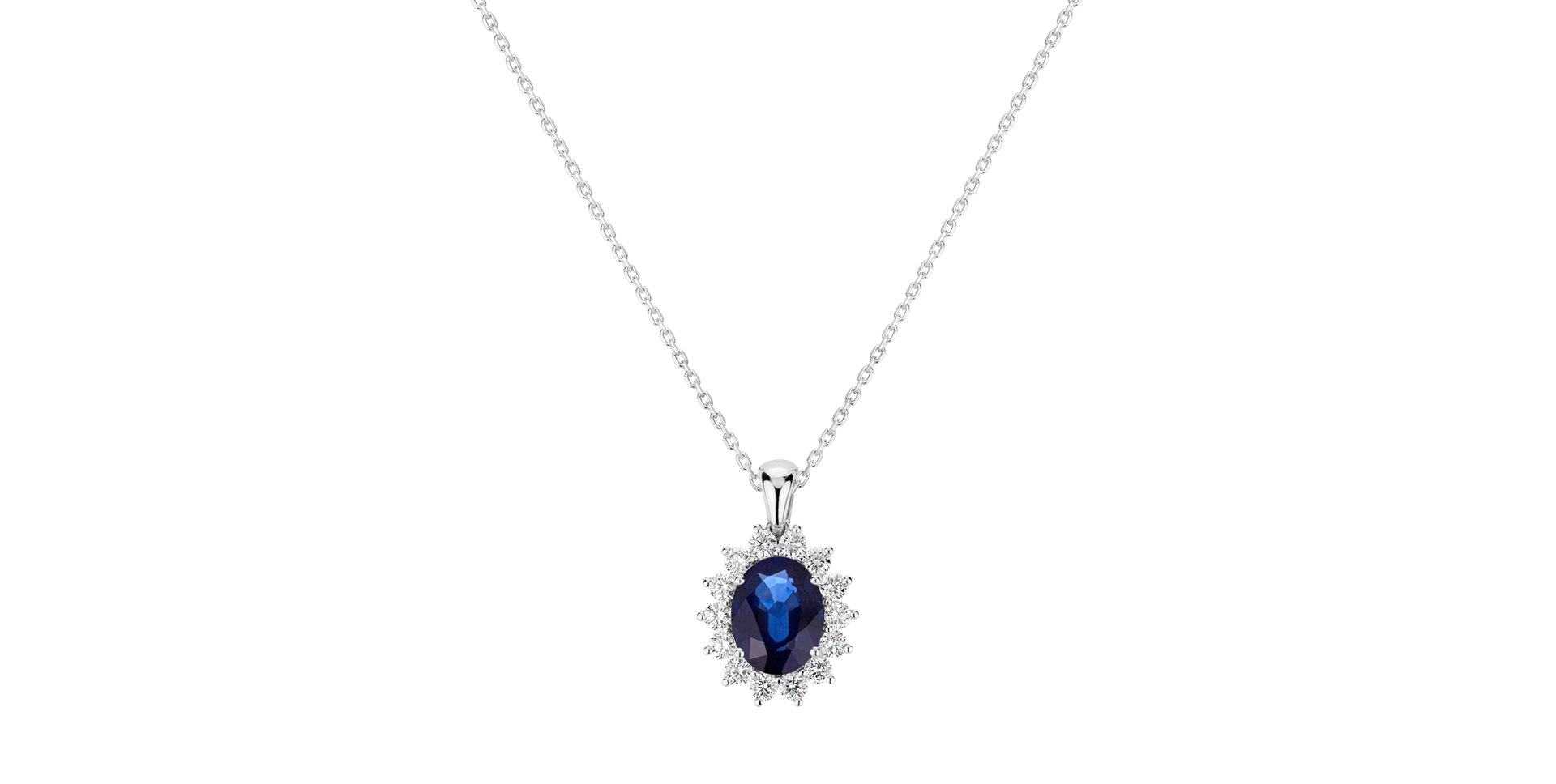 Diamond pendant with Sapphire Princess Sparkle