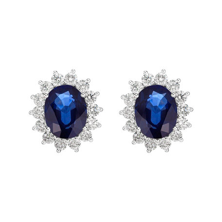 Diamond earrings with Sapphire Princess Sparkle