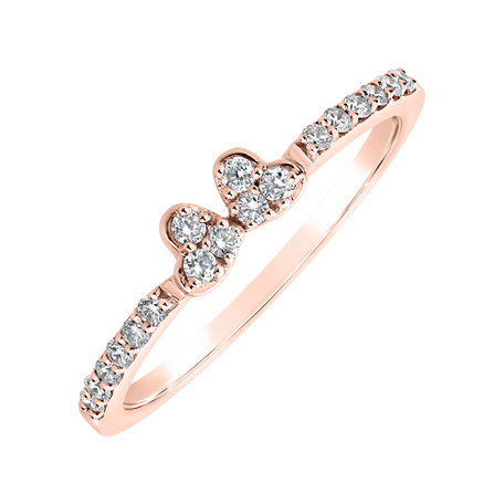 Diamond ring Double Hearts