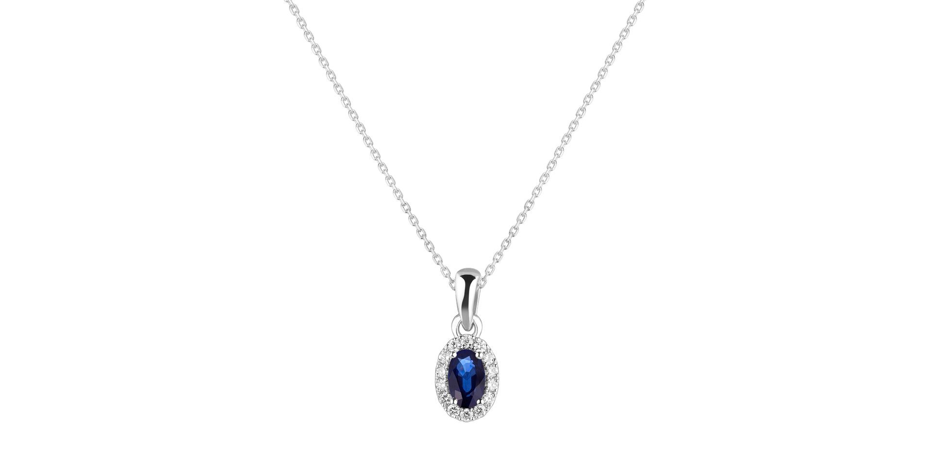 Diamond pendant with Sapphire Royal Mystery