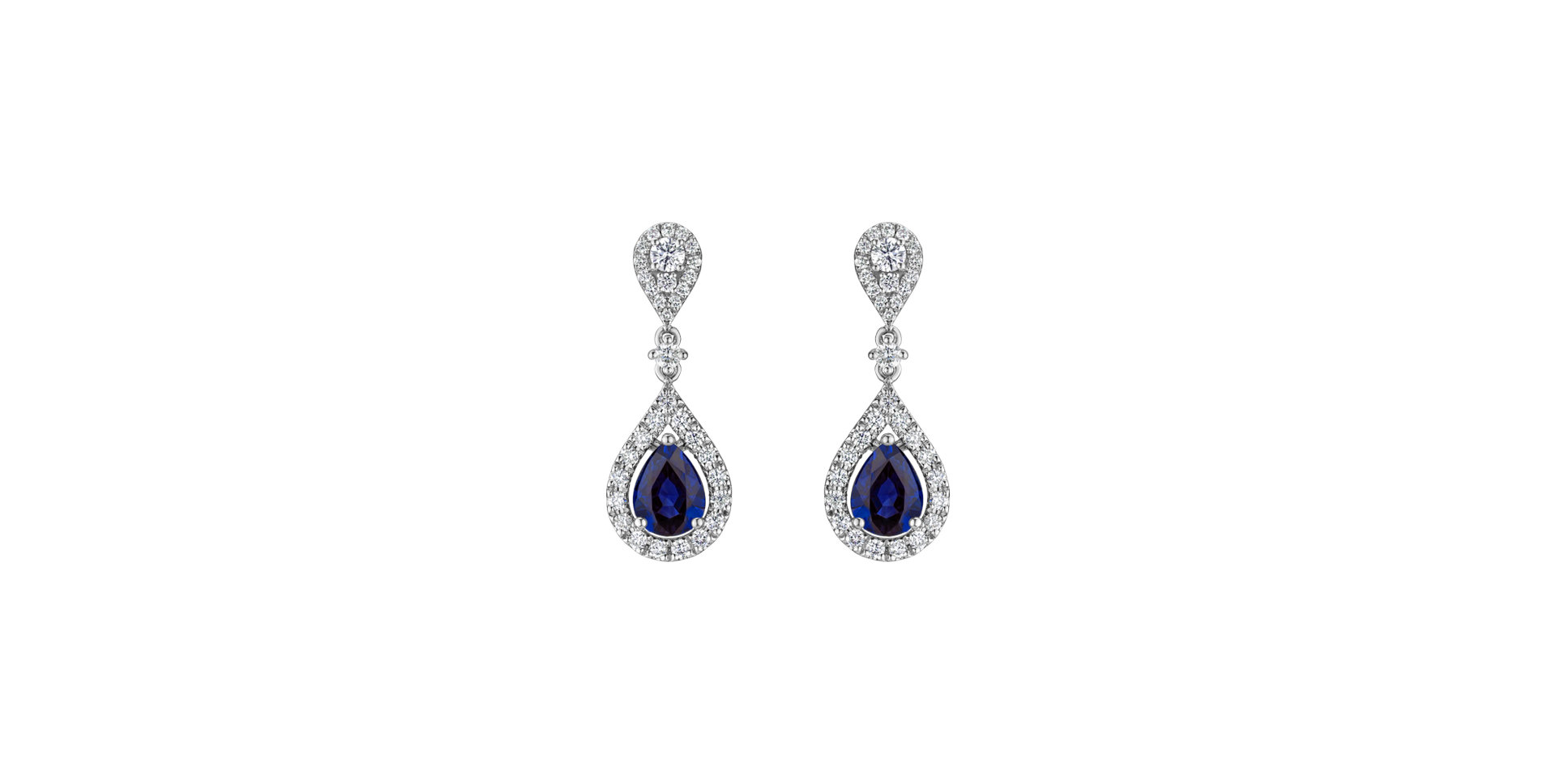 Diamond earrings with Sapphire Lavish Feeling