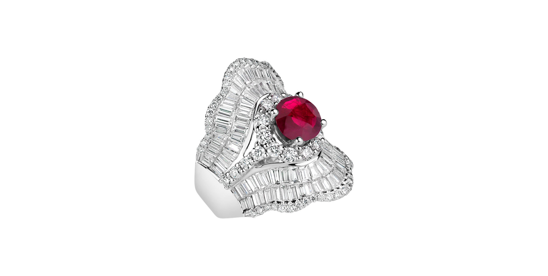 Diamond ring with Ruby Enchanting Secret