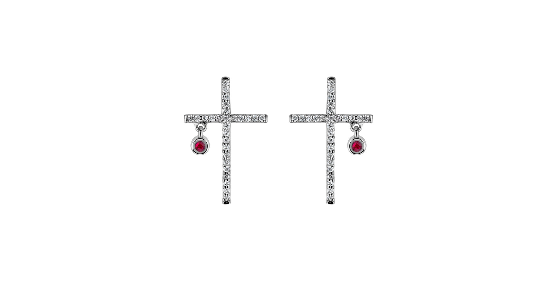 Diamond earrings with Ruby Cristian