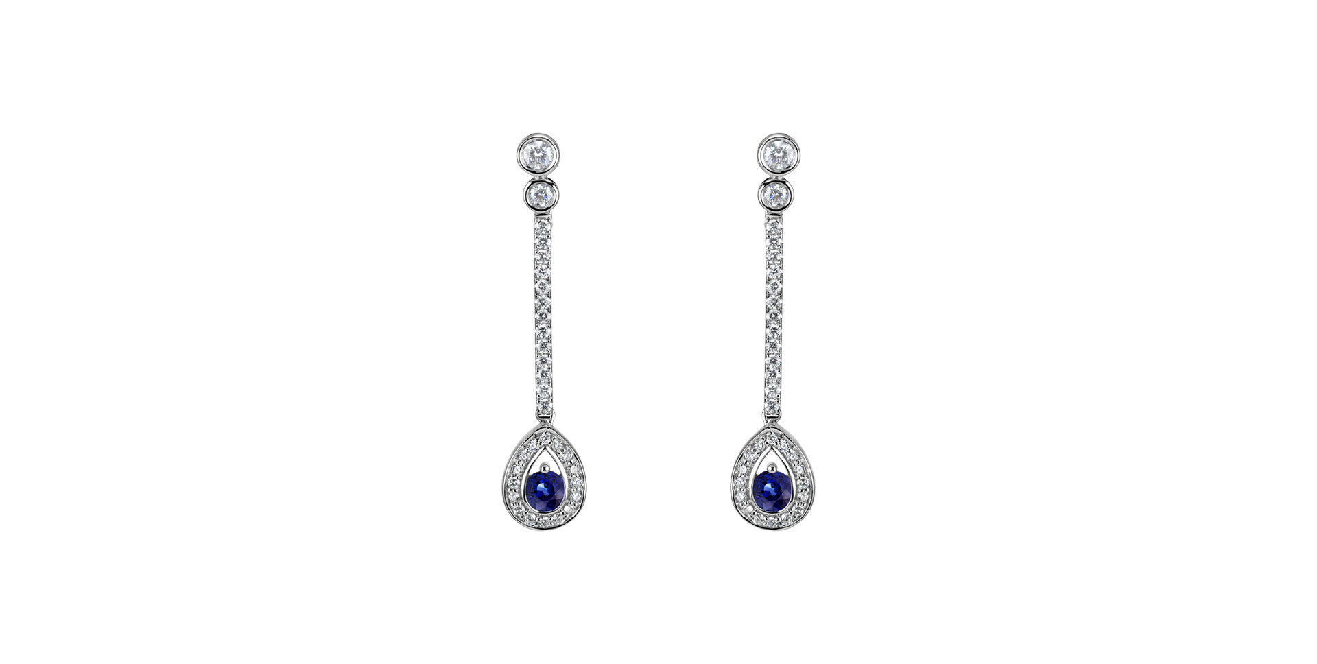 Diamond earrings with Sapphire Glamour Drop