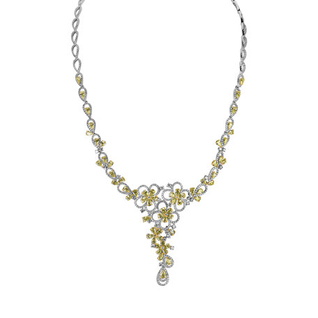 Necklace with yellow and white diamonds Imposant Lady