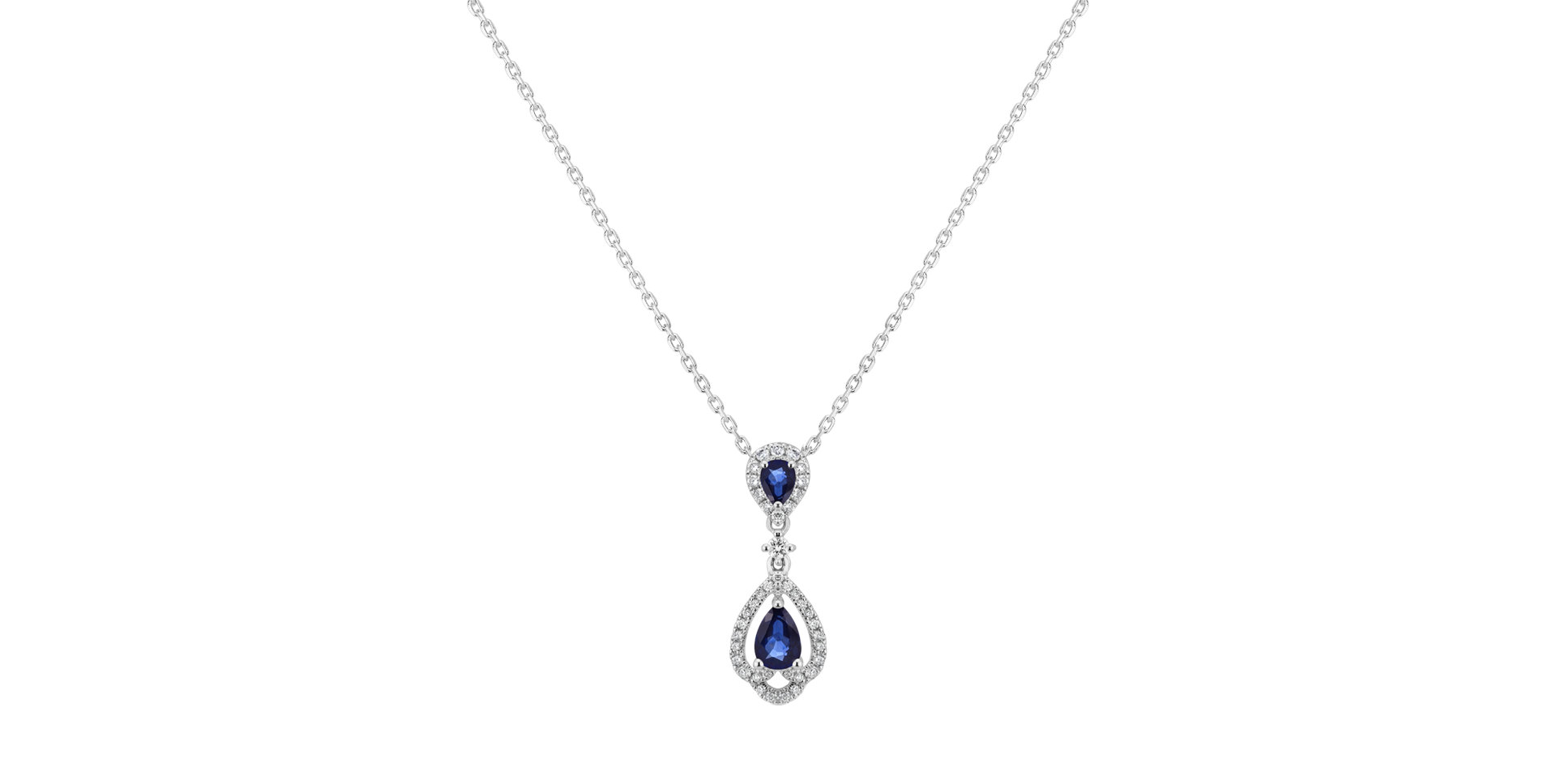 Diamond pendant with Sapphire Sapphire Key to Future