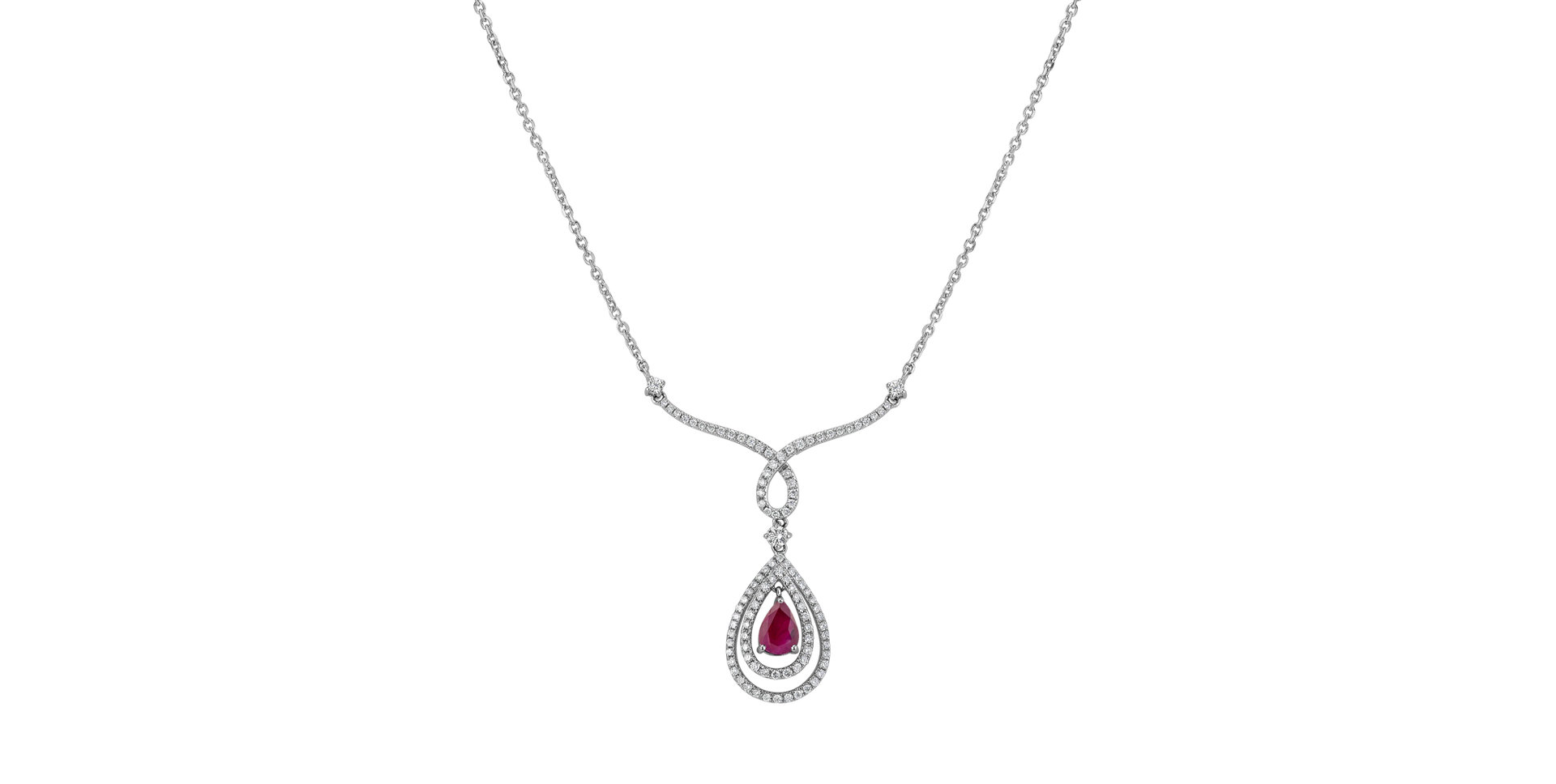 Diamond necklace with Ruby Shine Opera