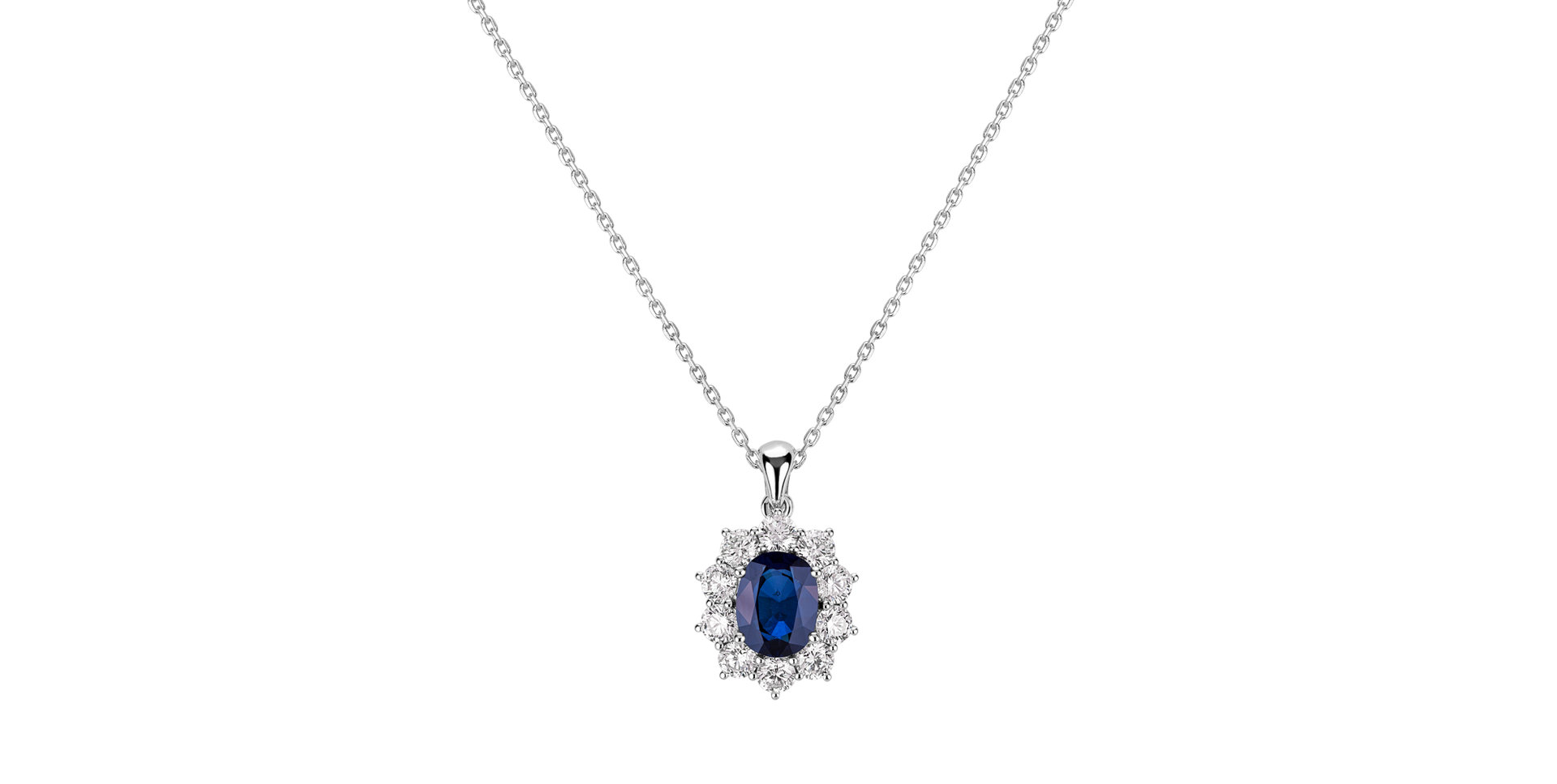 Diamond pendant with Sapphire Goddess Elegance