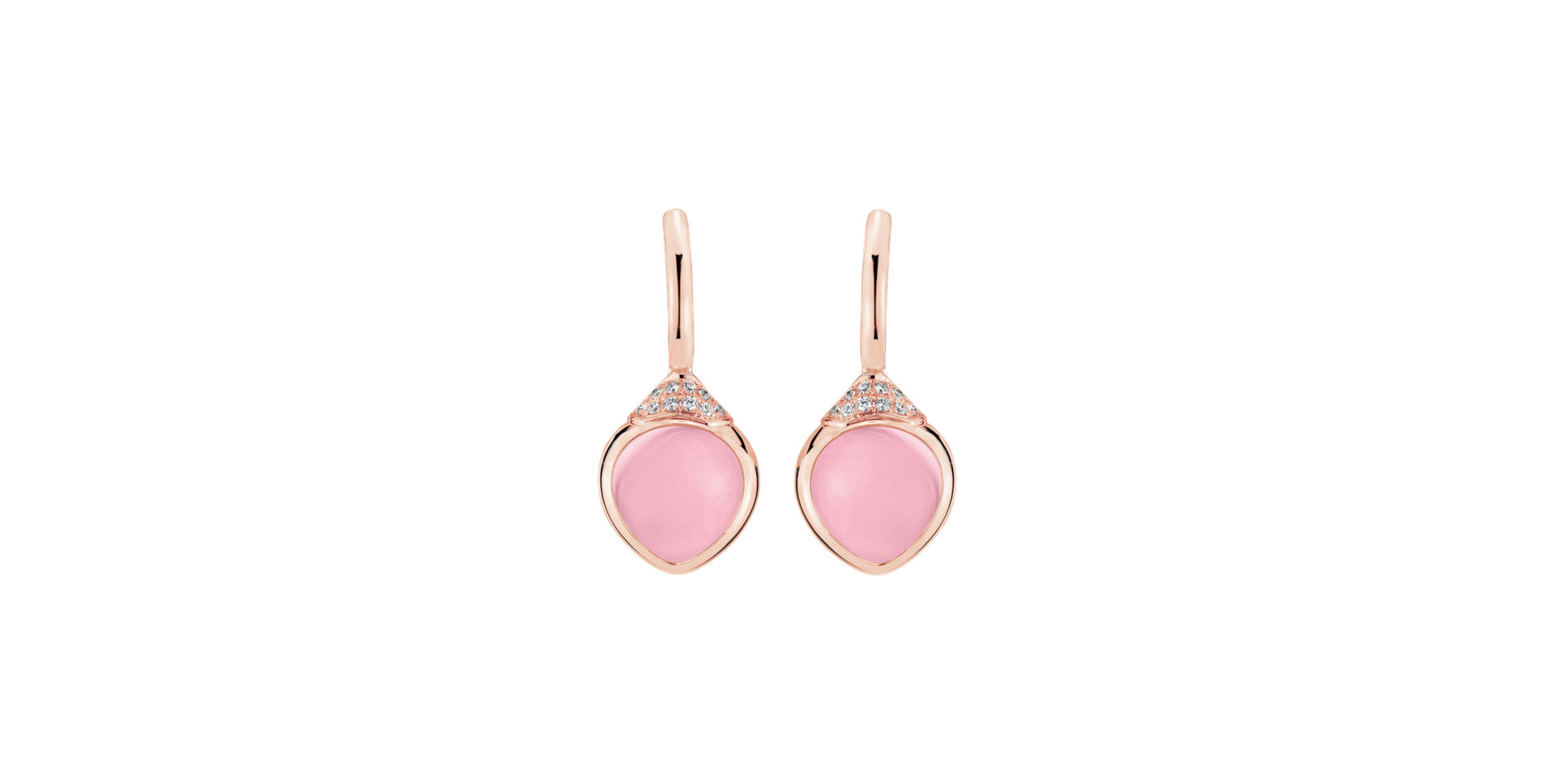Diamond earrings with Rose Quartz Rosy Blossom