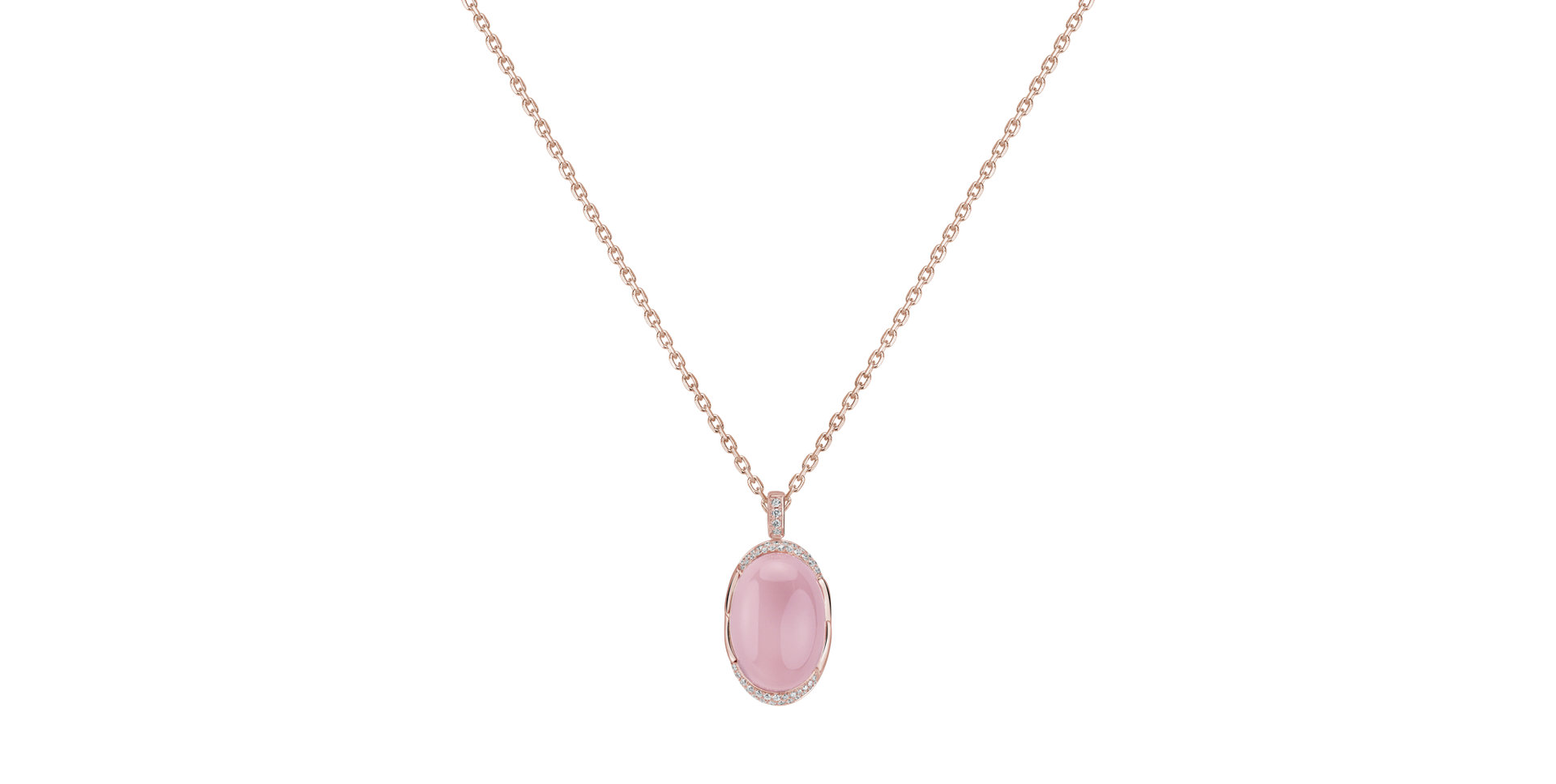 Diamond pendant with Rose Quartz Rose Spirit