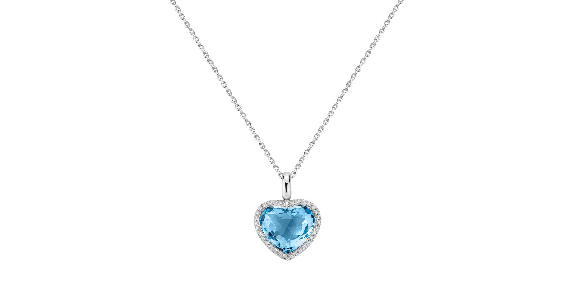 Diamond pendant with Topaz Valentina