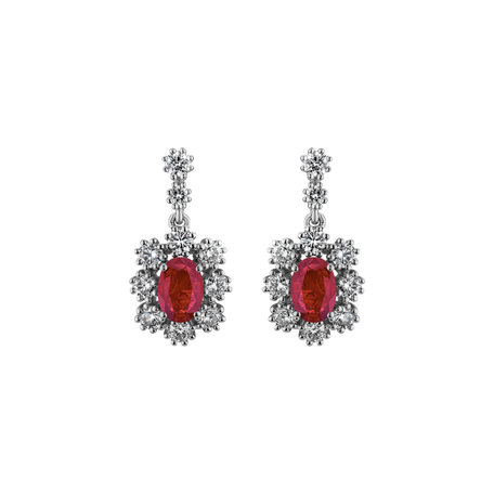 Diamond earrings with Ruby Crimson Luck