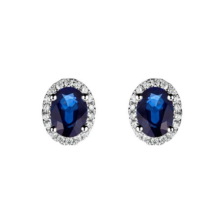 Diamond earrings with Sapphire Imperial Allegory