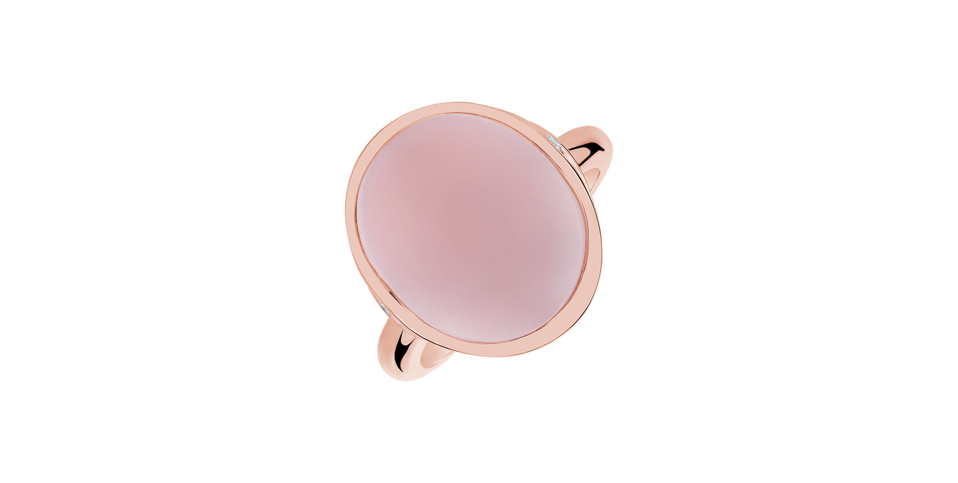 Diamond ring with Rose Quartz Instant Glow