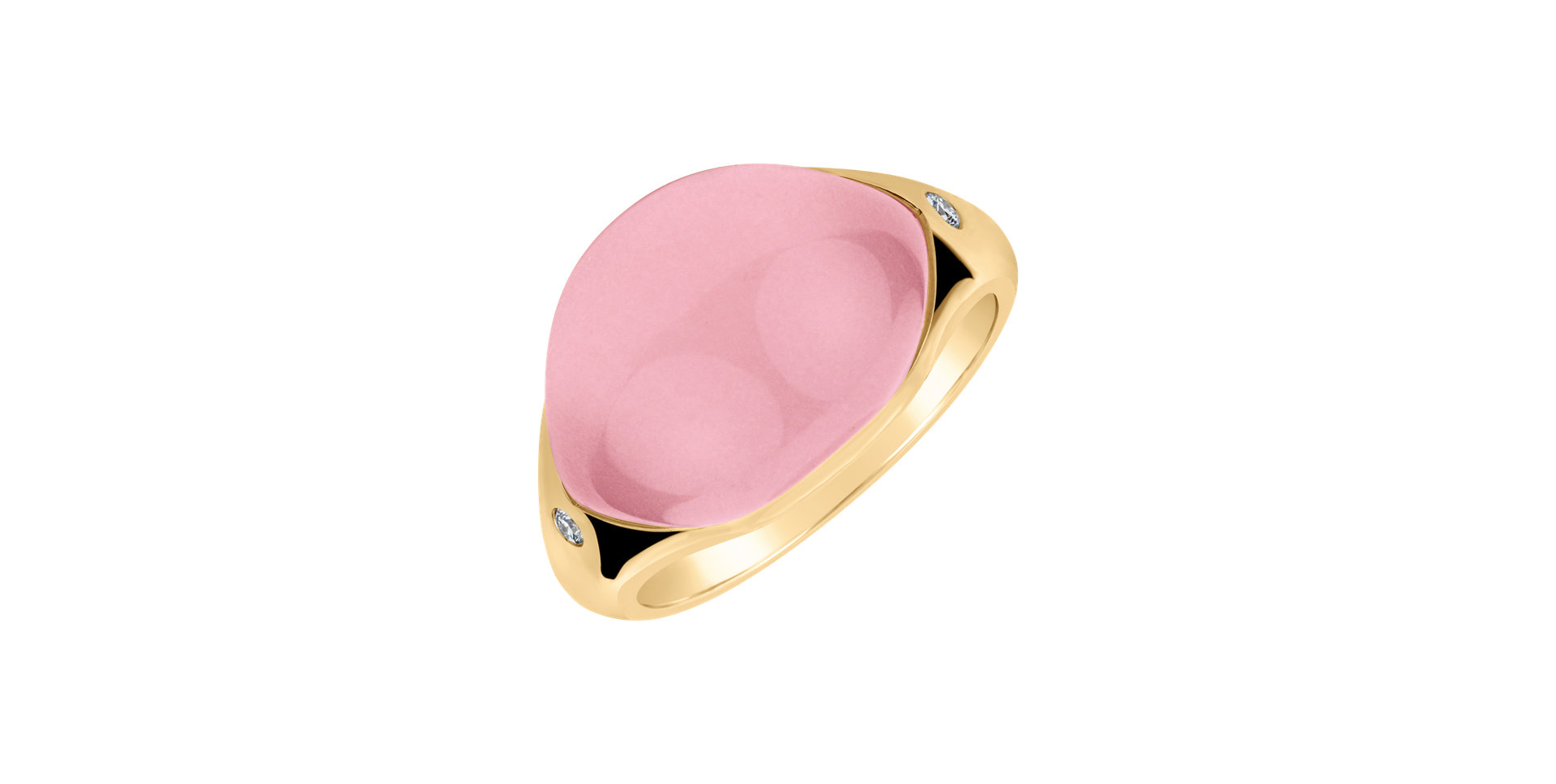 Diamond ring with Rose Quartz Angelonia