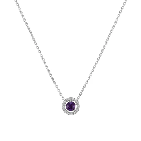 Diamond pendant with Amethyst African Infinite Hope