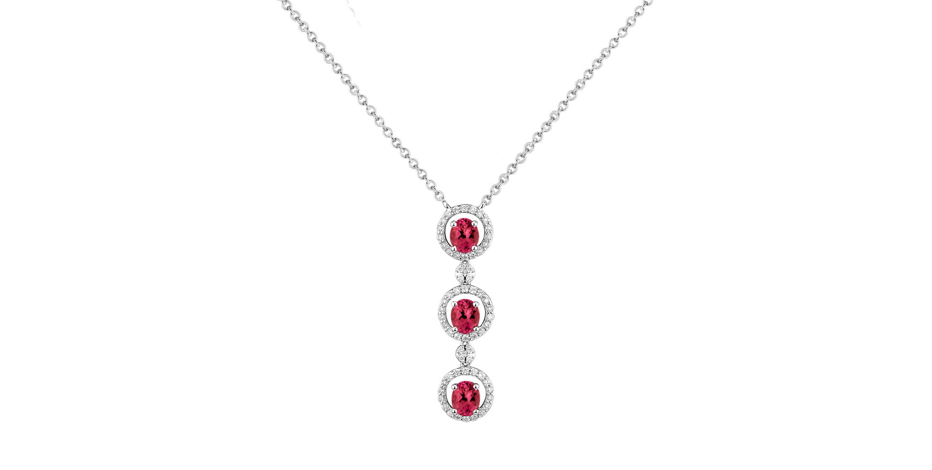 Diamond necklace with Ruby Gem Harmony