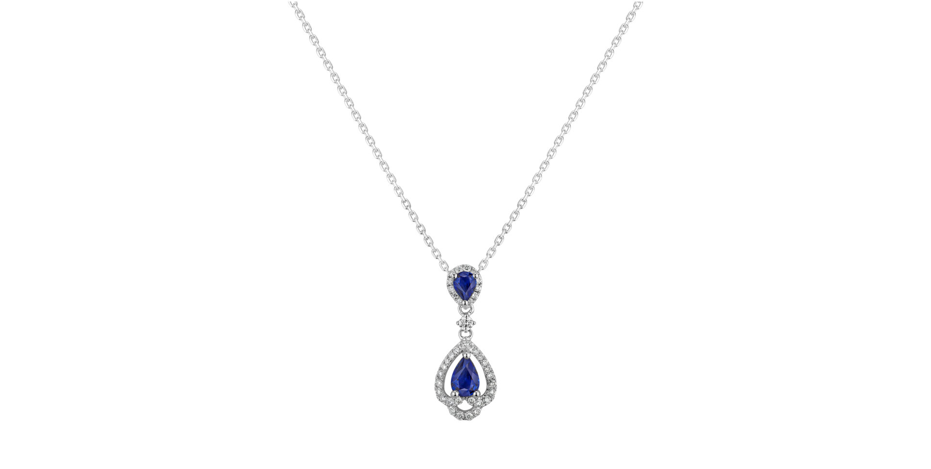 Diamond pendant with Sapphire Royal Delight