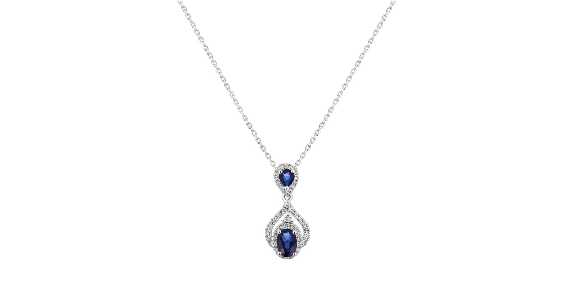 Diamond pendant with Sapphire Mysterious Planet