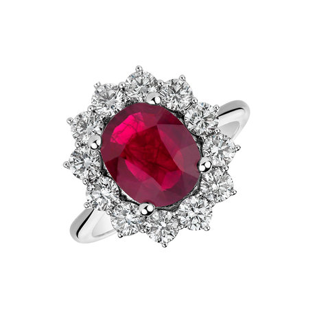 Diamond ring with Ruby Sky Goddess