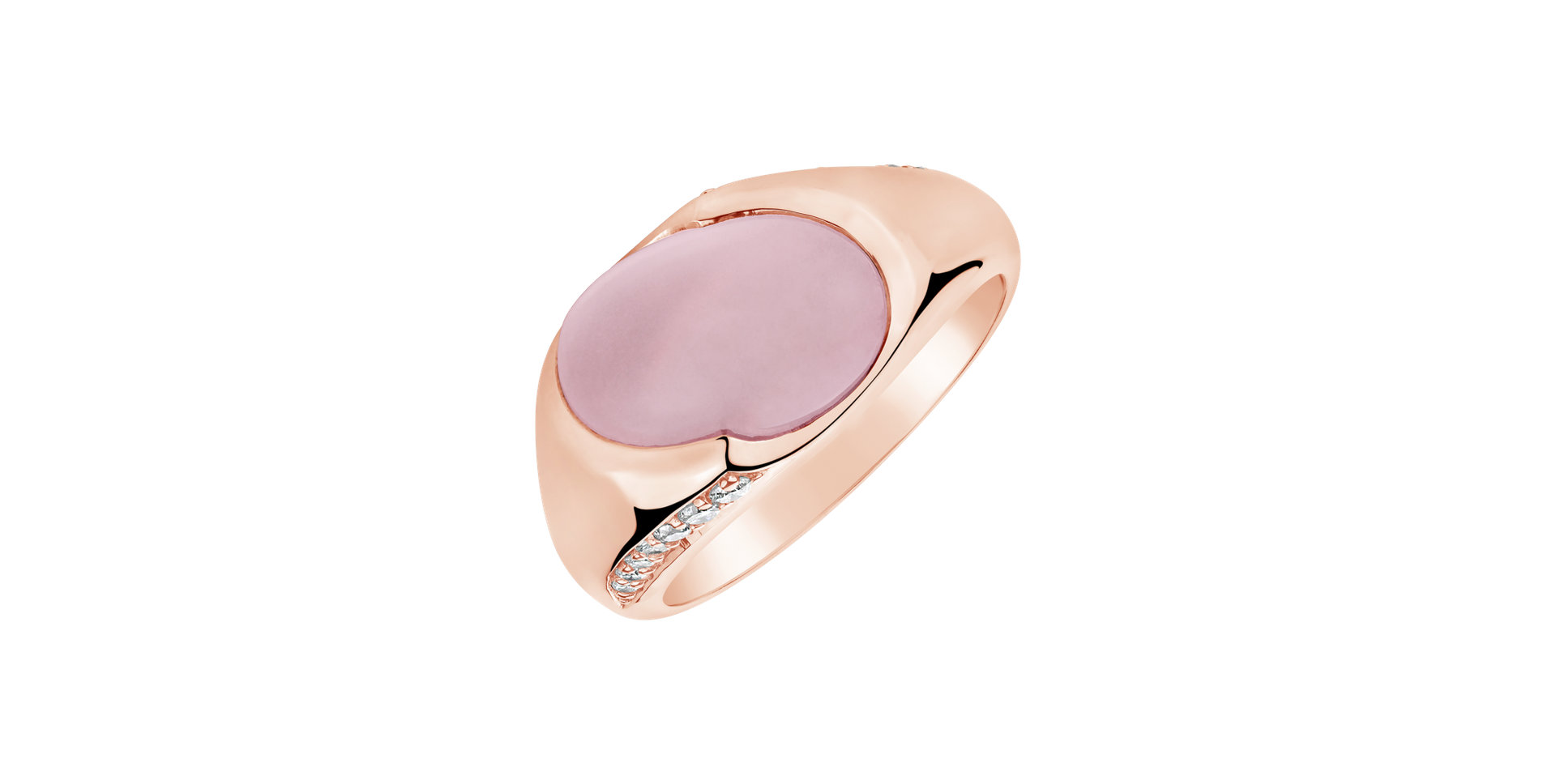 Diamond ring with Rose Quartz Mistress Desire