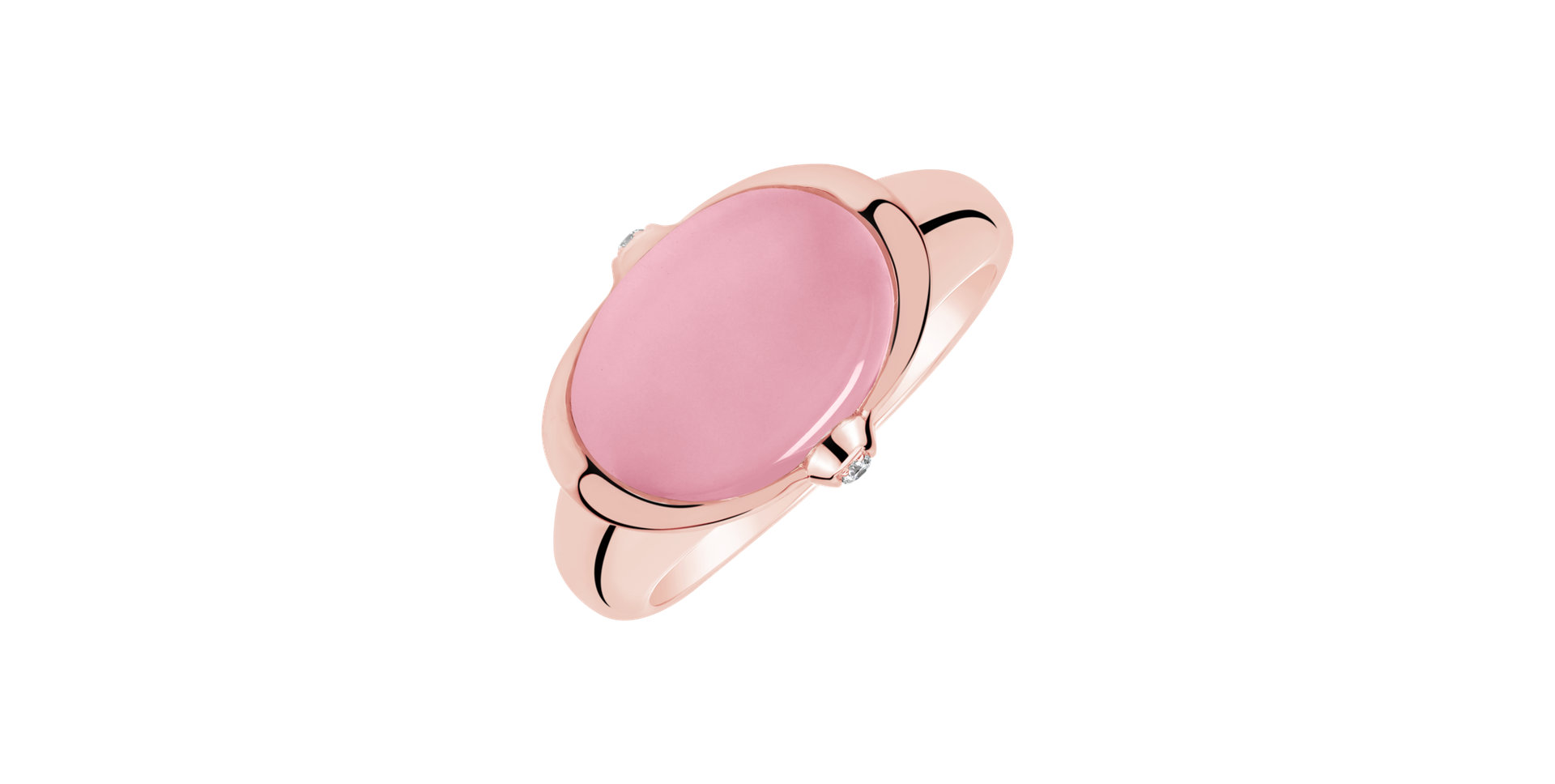 Diamond ring with Rose Quartz Mistress Symphony