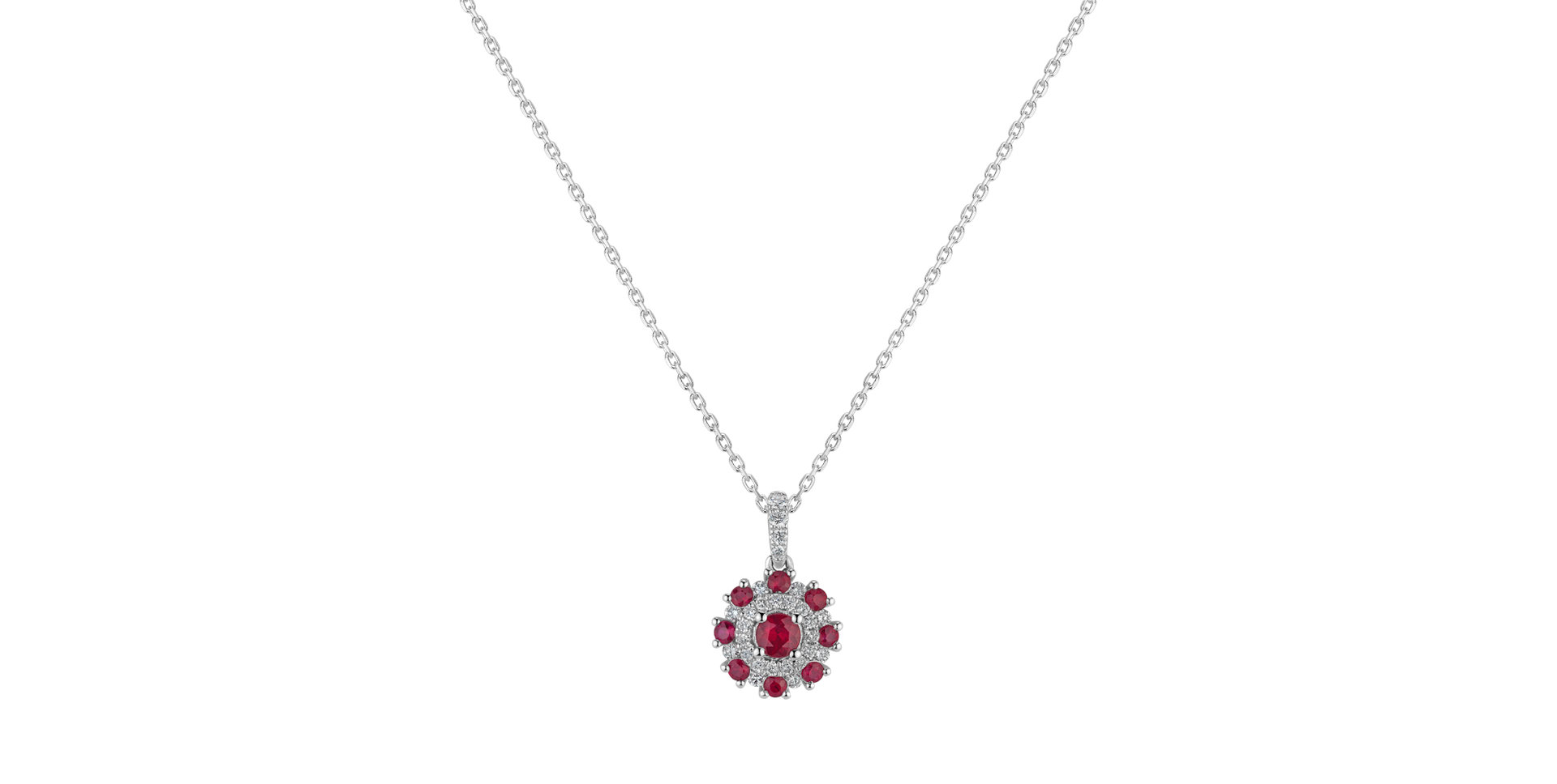 Diamond pendant with Ruby Crimson Eclipse