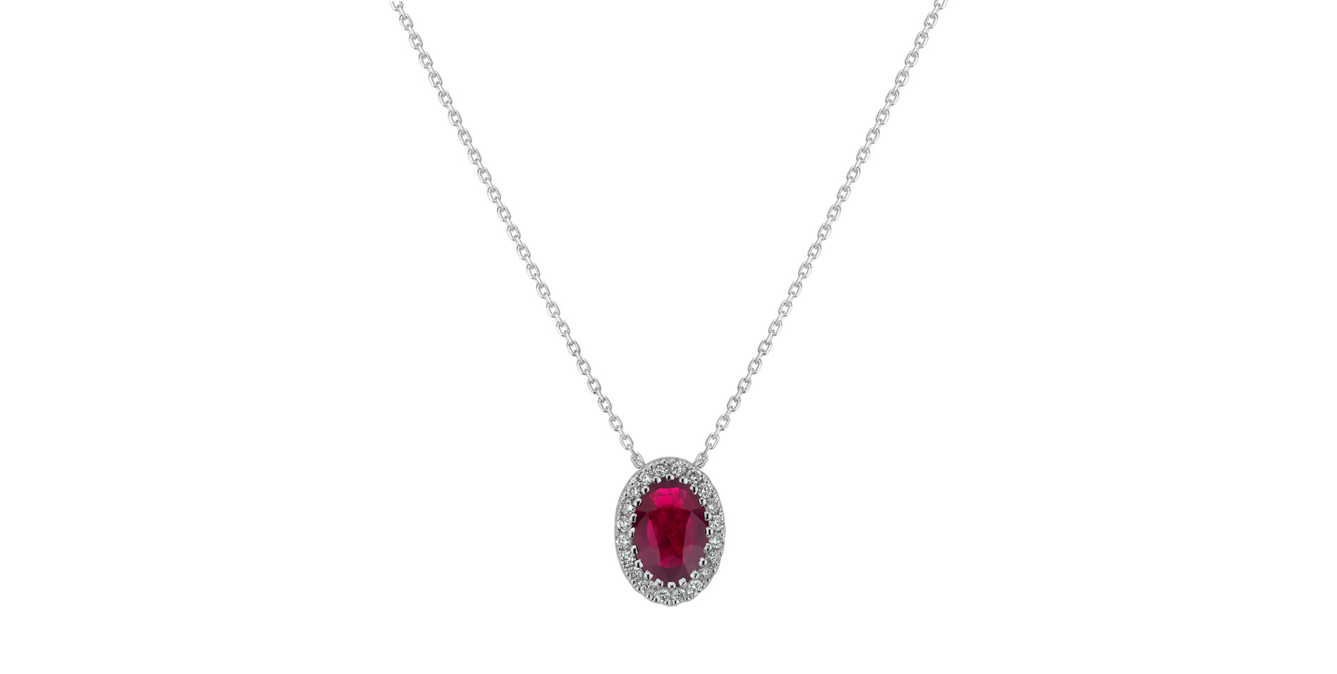 Diamond necklace with Ruby Heart Carmine