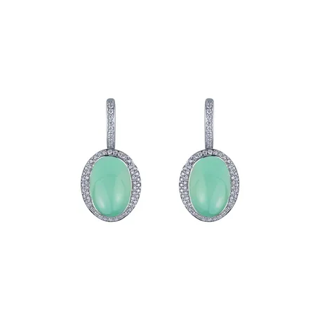 Diamond earrings with Chalcedony Endless Bloom
